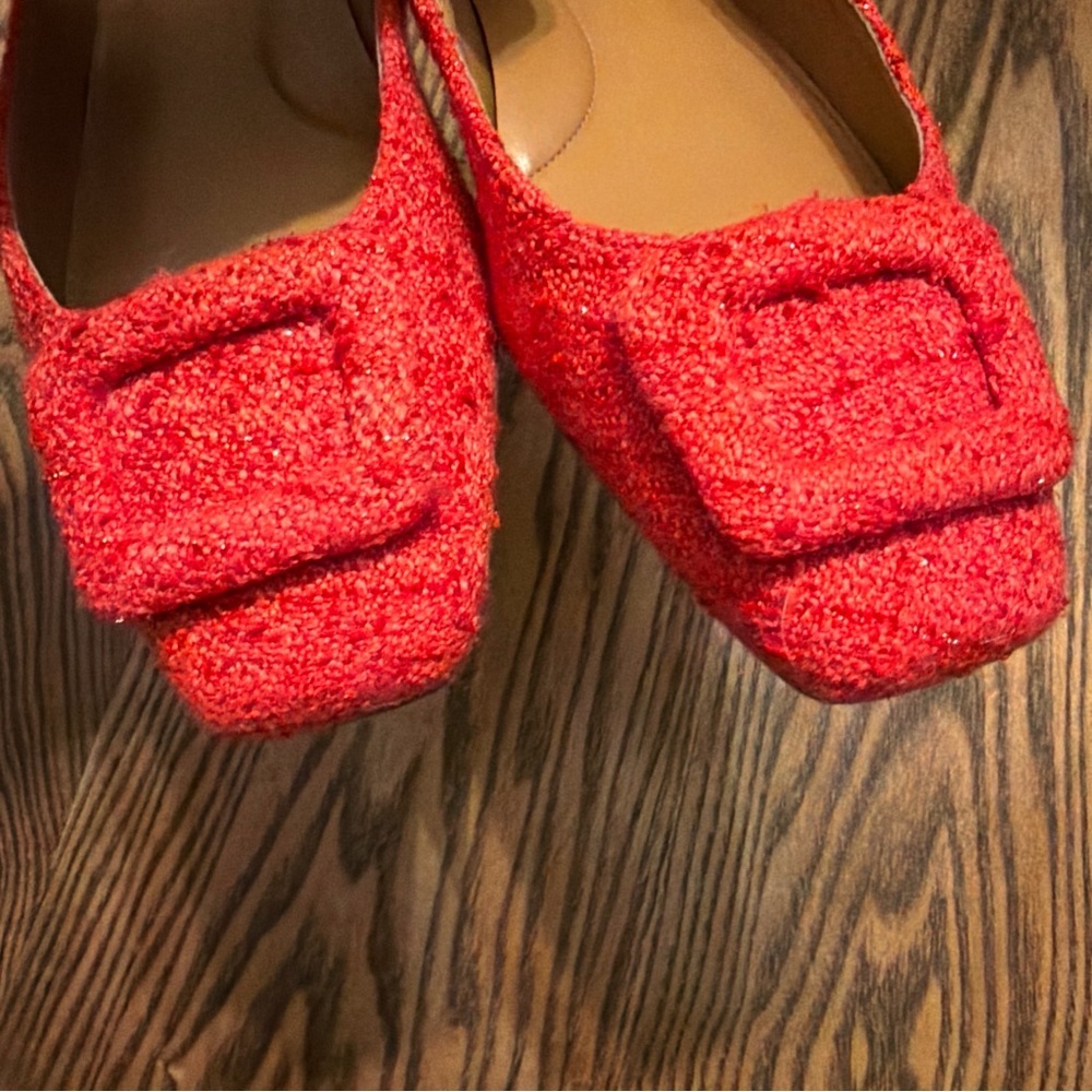 Talbots Red Tweet Flats size 9 - Picture 5 of 5